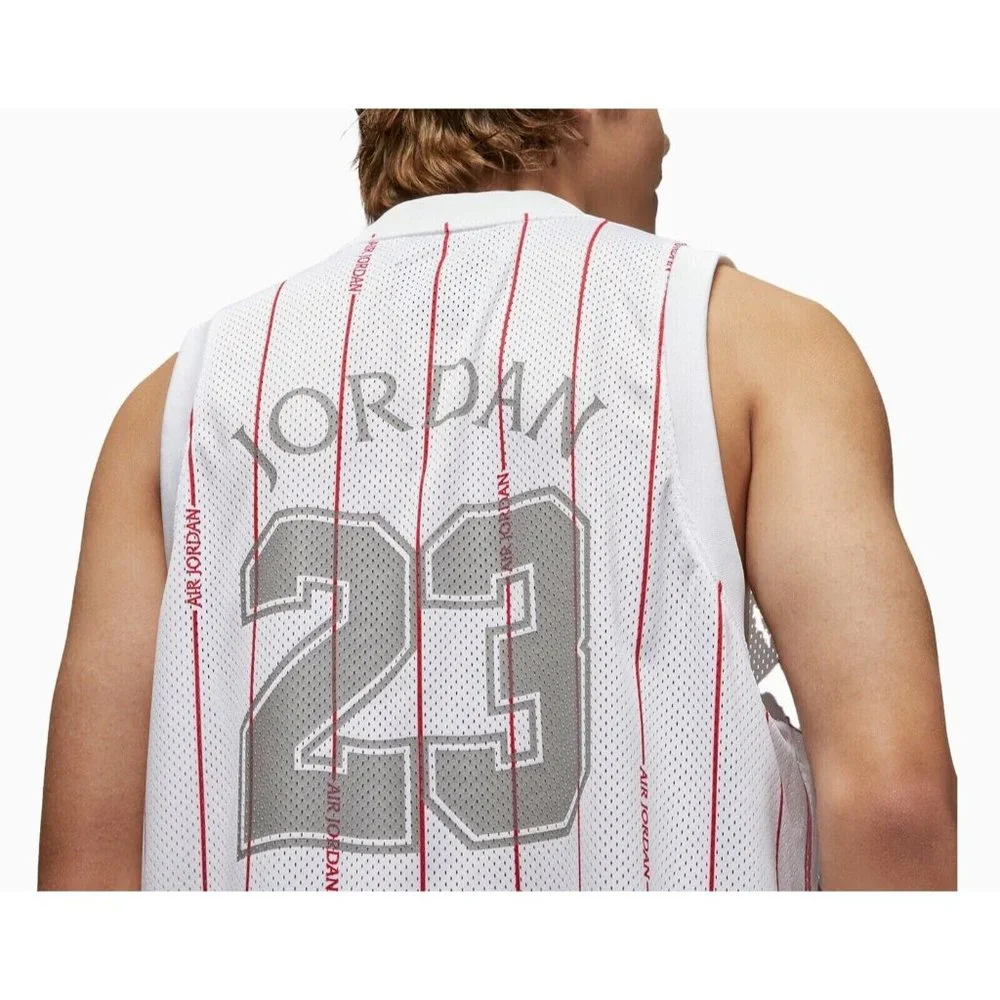 Nike Air Jordan Basketball Jersey Mens Size 3XL White Red Pinstripe Baseball NWT - Picture 8 of 9